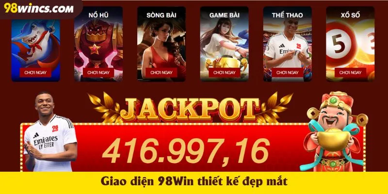 Giao diện 98Win thiết kế đẹp mắt