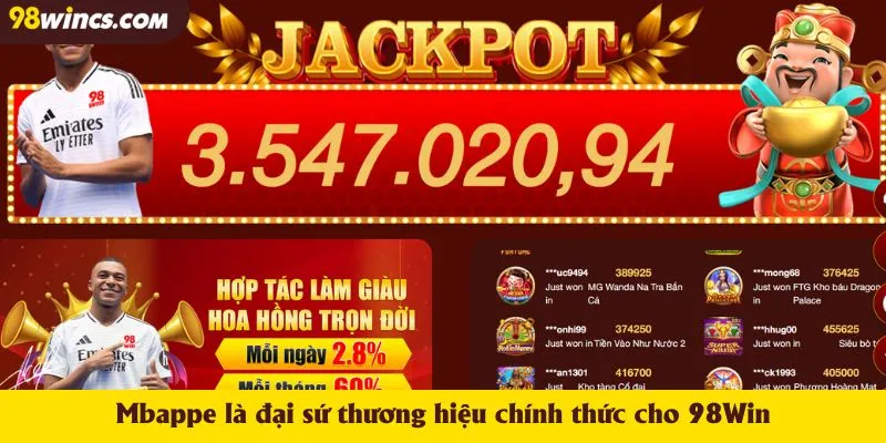 Mbappe là đại sứ thương hiệu chính thức cho 98Win