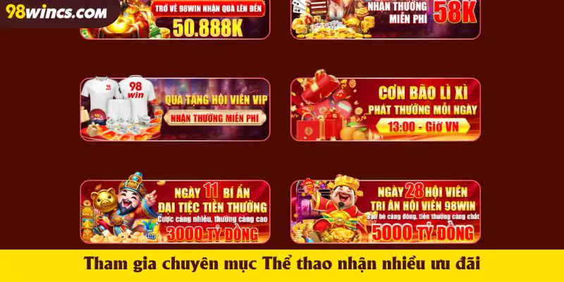 Tham gia chuyên mục Thể thao nhận nhiều ưu đãi